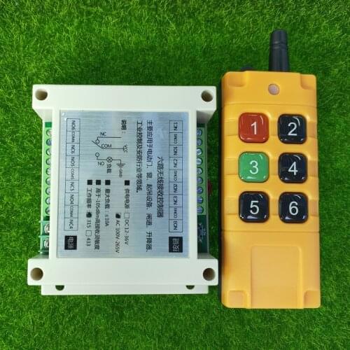 Industrial grade AC 110V 220V 265V 10A 6CH 30A relay RF Wireless radio Remote Control 433 mhz or 315mhz Industrial/agricultural