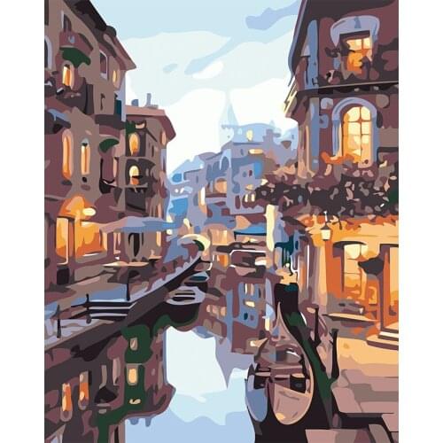 Venice Water City Paintings By Numbers DIY Pictures Oil Coloring By Number Set Gift Drawing By Numbers Canvas Decor New Arrivals