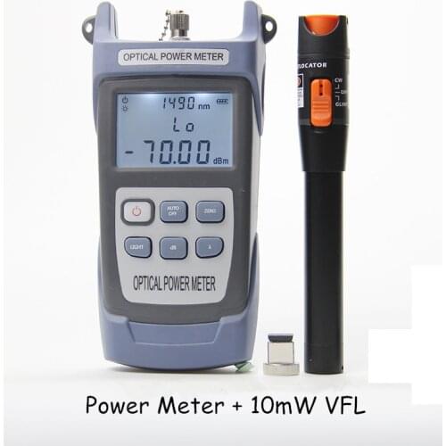 2 in 1 VFL 10mW 10km visual fault locator + Optical Power Meter -70dBm 850/980/1300/1490/1550/1625nm