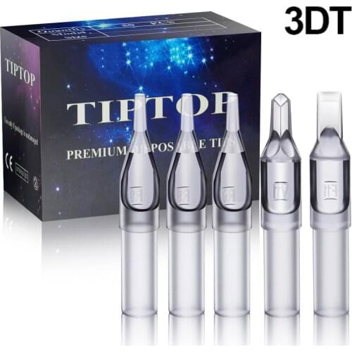 PEPAX 100pcs 3D Premium Grey Disposable Tattoo Tips Sterile Tattoo Nozzle Needles Diamond Sterilized Tips for Tattoo Machine Gun