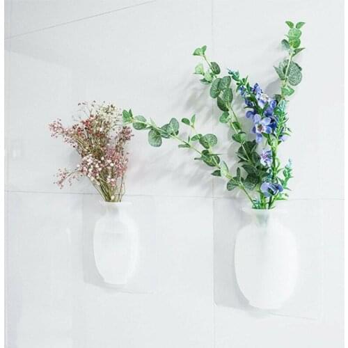 3D Magic Vase Silicone Sticky Vase Hanging Plant Flower Container home Handmade Pot Container Soft Bottle Flowers Silicone Vases