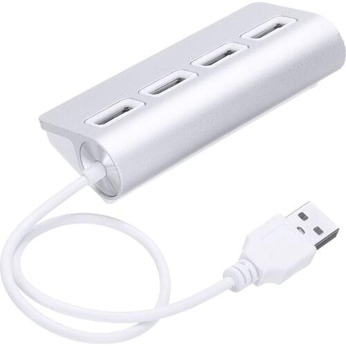 4 Port Aluminum USB Hub With 11 Inch Shielded Cable For IMac MacBooks PC Consumer Electronics Accessories