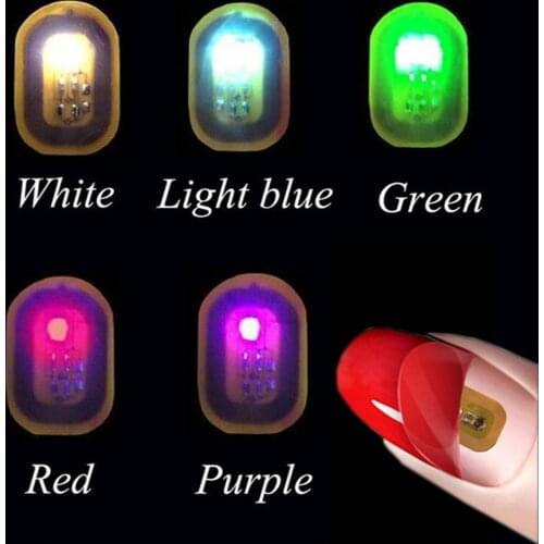 5 Colors DIY Colorful Glowing Nail Art Scintillation Decors Nail Stickers Chip Manicure Nail Art Flash Light Nail Decoration