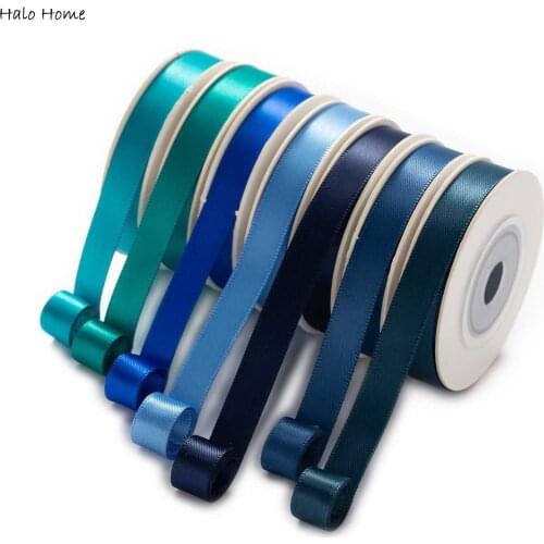 5Yards/Roll Blue Series Wire Ribbon Festival Party Gift Cake Craft Wedding Bow-Knot Hair Clip Accessories Cloth Home Decor