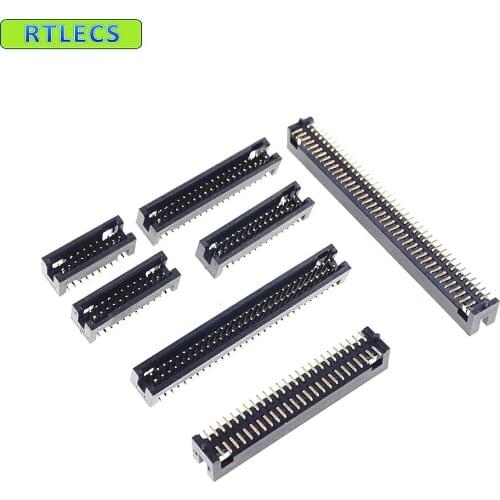 500 pcs 0.050" 1.27 mm PCB Box Header 20 30 40 50 60 80 100 Pin Male Pins SMT Surface Mount PCB with Post Mate PCB Socket Header