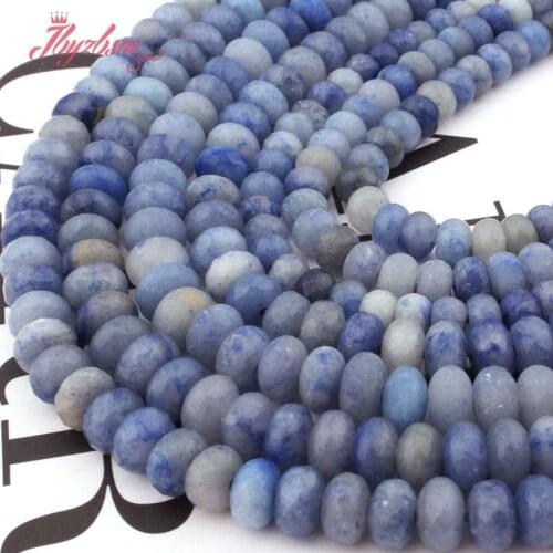 3x6,4x8mm Rondelle Bead Blue Aventurine Natural Stone Beads For DIY Necklace Bracelets Earrings Jewelry Making 15" Free Shipping