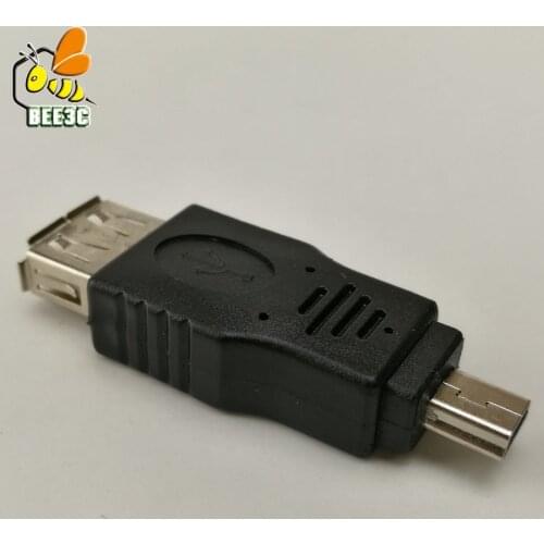 Black USB Female To Mini 5Pin Male Adapter 500 pcs