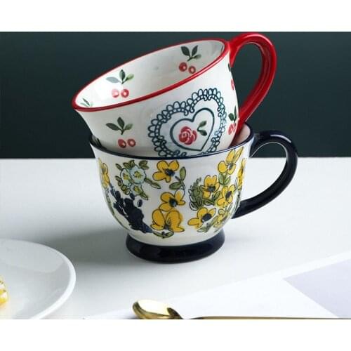 Four Seasons Pot-bellied Ceramic Mug Mug Oatmeal Breakfast Cup Large Capacity Drinking Cup Creative Personality Coffee Cup