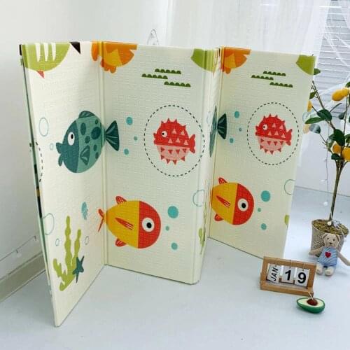 Childrens Soft Mat Foldable Baby Playmat Waterproof Soft Floor Blanket Infant Crawling Carpet Kid Game Activity Rug with Bag