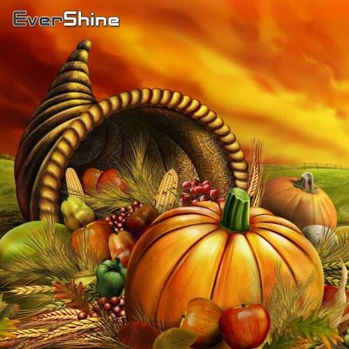 Evershine Diamond Painting Cartoon Pumpkin Full Square Rhinestone Mosaic Diamond Embroidery Halloween Crystal Painting Art Decor