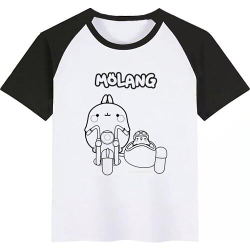 Cartoon Molang and Piupiu Cute Rabbit T-Shirt O-Neck T-Shirt Boys and Girl Casual Short Sleeve Summer Kids Clothes Tshirt