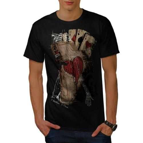 Poker Gamble Skeleton Scary Graphic Design Printed T-Shirt. Summer Cotton Short Sleeve O-Neck Mens T Shirt New S-3XL