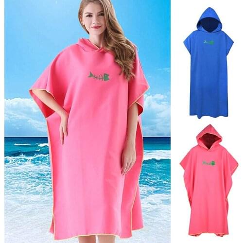 Microfiber Wetsuit Robes Cape Hooded Poncho Quick-drying Swimming Hooded Towel Beach Surfing Poncho Compact Light Open Towel NEW
