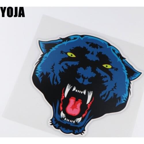 YOJA 18X18CM Interesting Car Stickers Color Vinyl Decals Very Annoying Blue Leopard Head ZT3-0090