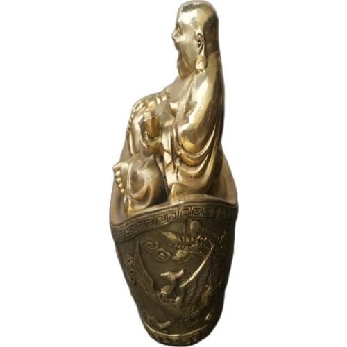 China old Bronze statue Yuanbao Buddhism worship copper statue ware of Fengshui