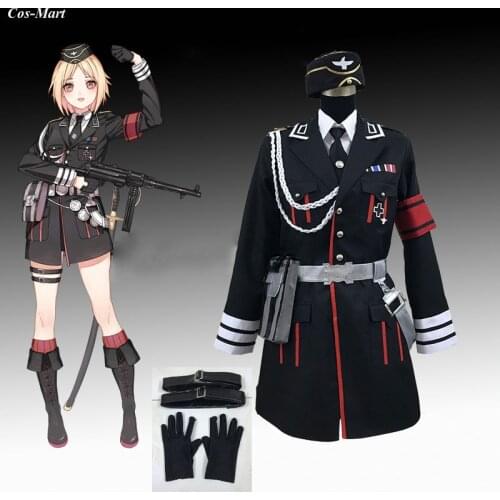 Hot Game Girls Frontline MP40 Cosplay Costume Handsome Black Combat Uniform Unisex Activity Party Role Play Clothing Custom-Make
