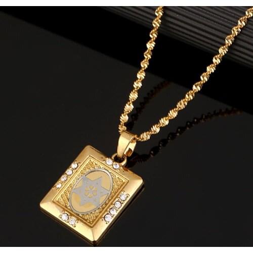 Trendy Jewish Star of David Pendant Necklace For Women Hexagram Tantrism Jewelry