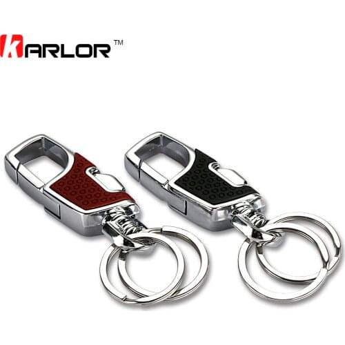 Fashion Luxury Zinc Alloy Metal Car Double Switch Keychain Key ring 360 Degrees Rotatable Key Holder Automobiles Car Accessories
