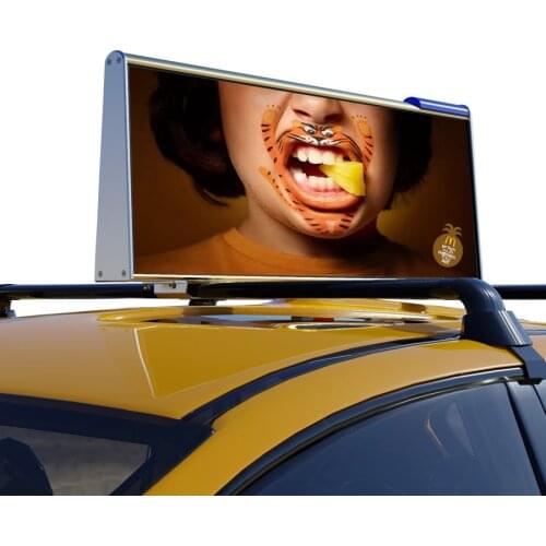 New Wireless 4G Double Sided Car Top Advertising P3mm 960x320mm High Resolution LED Display for Taxi Roof Mobile LED Sign Board