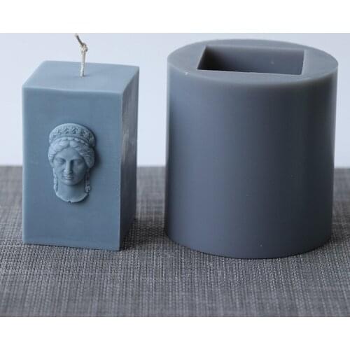 2020 new goddess relief candle silicone mold temple wedding candle plaster concrete silicone mold Greek goddess