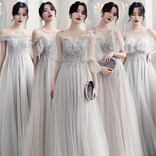 Bridesmaids Dresses V-Neck Beading Embroidery Sequined Lace Tulle Off The Shoulder Short Luxury Women Wedding Party Dress E048