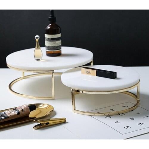 Nordic Marble Cake Dessert Tray Decoration Modern Simple Home Makeup Tools Jewelry Storage Plate Fruit Snack Chocolate Display