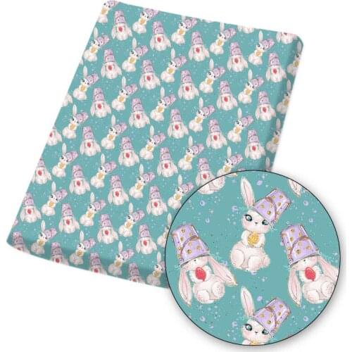 Polyester Cotton Fabric Easter Rabbit Printed Cloth Fabrics Cartoon Sheet For DIY Quilt Needlework Sewing Materials 45*145cm/pc