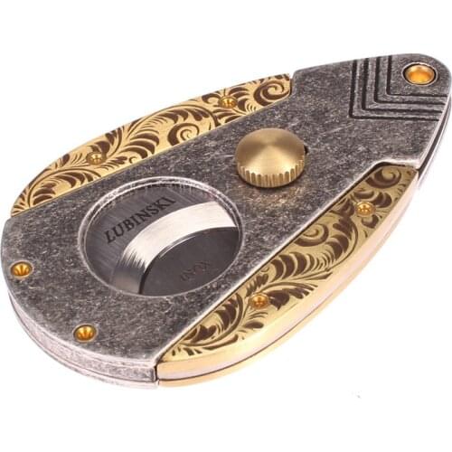 Stainless Steel Cigar Cutter Sharp Cigar Guillotine Scissors Portable Dual Blades Tobacco Cutting Sigaar Cutter For LUBINSKI