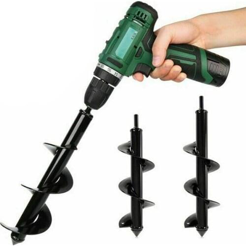 Garden Auger Spiral Drill Bit Tool Flower Planter Bulb Shaft Drill Auger Yard Gardening Bedding Planting Hole Digger Tool