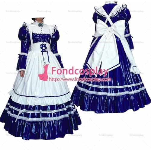 Sexy Sissy Maid Pvc Lockable Dress Uniform Cosplay Costume Tailor-made[CK960]