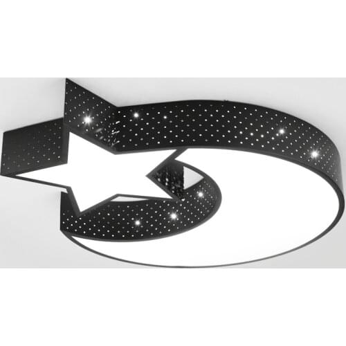 Modern surface mounted ceiling lamp star moon LED panel White/Black for bathroom lighting AC110-240V luminarias para