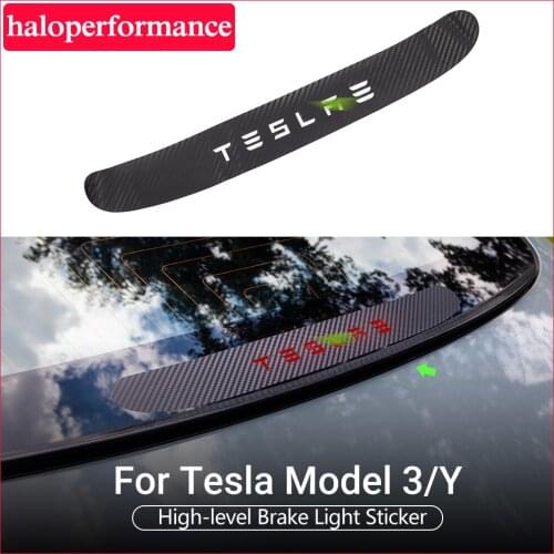 Model3 Car Brake Lights Car Sticker For Tesla Model 3 2021 Accessories Carbon fiber style Sticker Model 3 Tesla Model Three S X