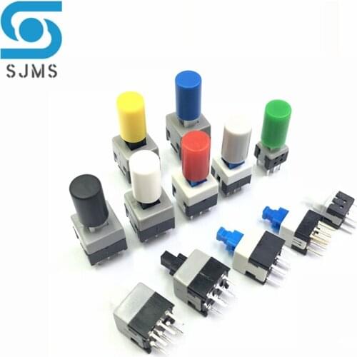10PCS Tactile Push Button Switch Self Locking 5.8*5.8MM 7*7MM 8*8MM 8.5*8.5MM Reset Micro Switch + (10PCS A04 Tact Cap)
