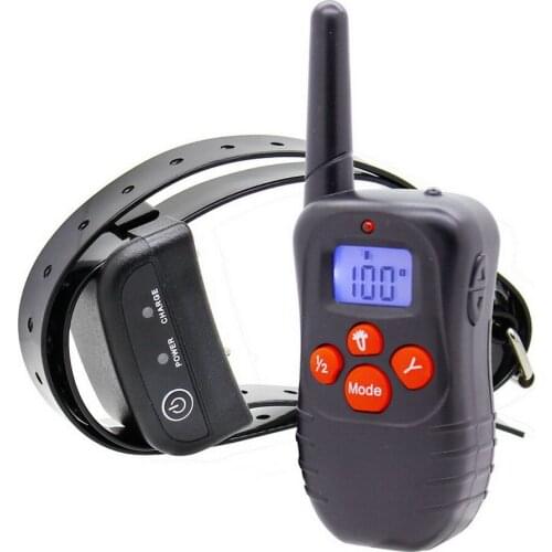 Waterproof and Rechargeable Remote Pet Dog Training Collar with LCD Display 330 Yards Blue Backlight 300g34e