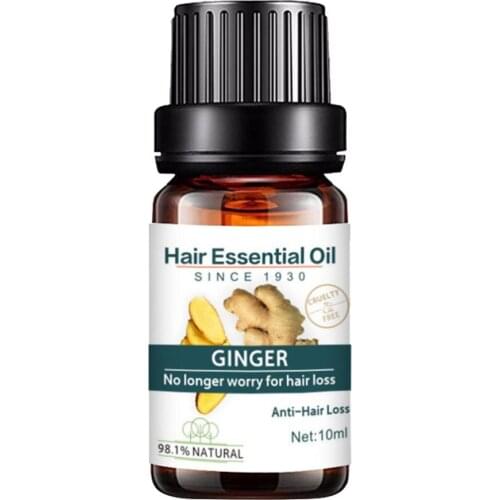 10ML Ginger Fast Hair Growth Essence Essential Oil Anti-Hair Loss Fluid Pure Natural Undiluted Hair Care Supplies