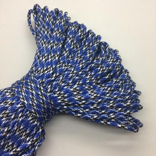 10yards/Lot Mix color Paracord Bracelets Rope 7 Strand Parachute Cord CAMPING HiKING Blue+Black+White