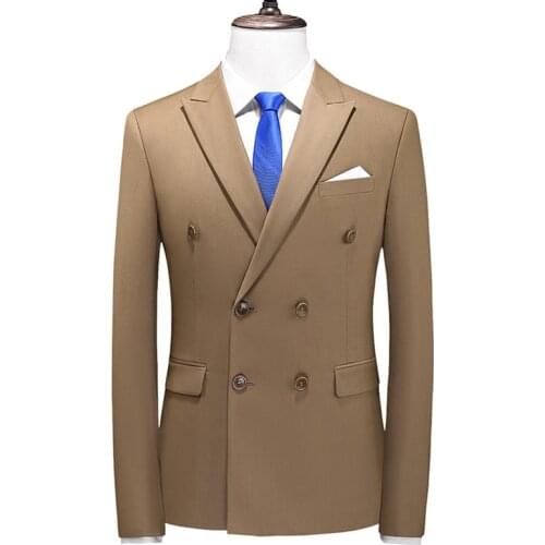 2021 Brand Fashion Men Double Breasted Tuxedo business suit/Male slim fit Korean Casual Clothing/Mens casual jacket Blazers