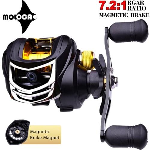 2021 Fishing Tackle Carbon Baitcasting Reel Metal 7.2:1 Long Distance Casting Reels Lightweight Max Drag 8KG Pescaria Carretilha