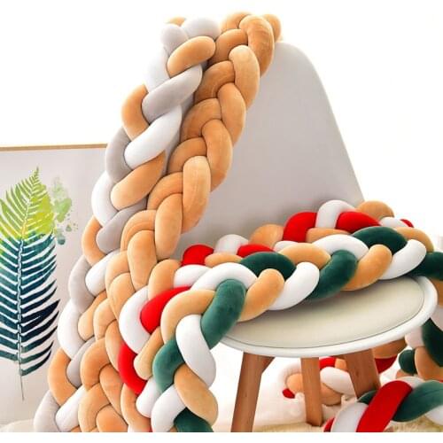 3M/1M Baby Bumper Bed Braid Portable Folding Bed Removable Bumper Crib Bumper Room Decor Cushion Bumper For Kids Christmas Gift