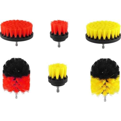3Pcs 2/3.5/4 Inch Wheel Brush Car Washing Drill Brushes For Rims Wash Bathroom Tub Shower Floor Car Auto Cleaning Washing Tool