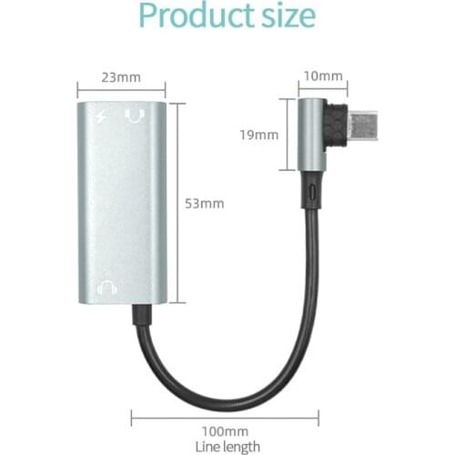 Android Phone Headset Adapter Type-C Headset Adapter Cable 2-In-1 Headset Audio Charging Adapter To 3.5mm Audio Cable