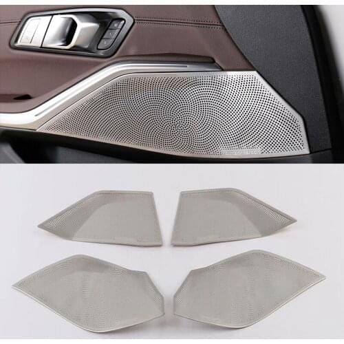 For Bmw 3 Series G20 2020 2021 Car Inner Door Sound Speaker Panel Trims Interior Accessories Chrome Audio Cover