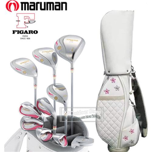 Women Maruman Golf Clubs Figaro Compelete Set of Clubs Golf Driver Wood Irons Putter L Flex Graphite Shaft and Bag Free Shipping