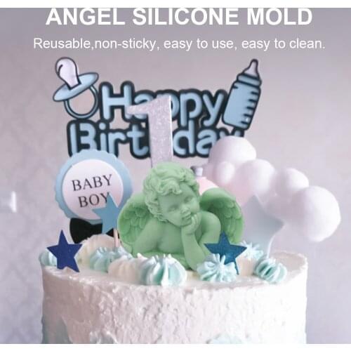 Angel Silicone Mold Soap Candle Mold 3D Baby Silicone Fondant Mold Chocolate Cupcake Topper Decoration Baby Show Mold Cake Tool