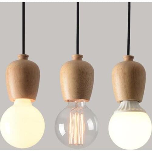 Creative modern minimalist Nordic solid wood LED chandelier dining room living room bedroom office chandelier