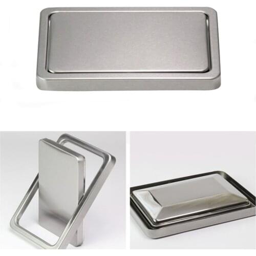 Kitchen Flap Lid Stainless Steel Flush Recessed Built-In Balance Flap Cover Trash Bin Garbage Can Trash Lid Kitchen Counter