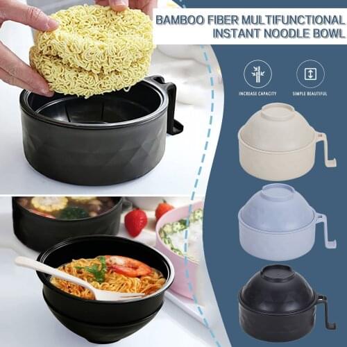 Bamboo Fiber Multifunctional Instant Noodle Bowl Set Student Lunch Box Instant Noodle Bowl Soup Bowl Set Spoon Tableware