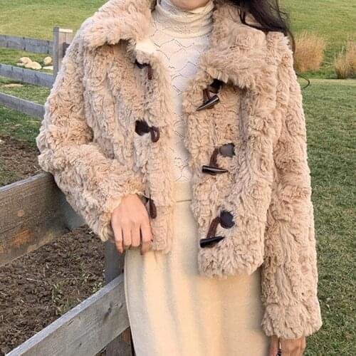 Fashion Faux Furs Loose Winter Warm Coat For Female Parka Women Short Thicken Elegant Overcoat Korean Style Jacket 8041727