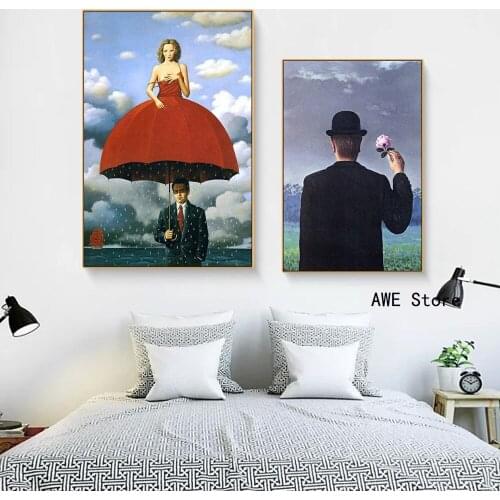The son of man Magritte Artist Morden Arts Wall Painting On Canvas Oil Painting For Wall Art Pictures watercolor canvas wall art