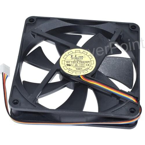 New D14BH-12 140*140*25mm DC12V 0.70A (GP) 4 Pins/2 Pins Server Square Cooling Fan